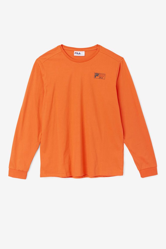 Fila T-Shirt Rappel Long Sleeve Mens Orange - India MWS-746301